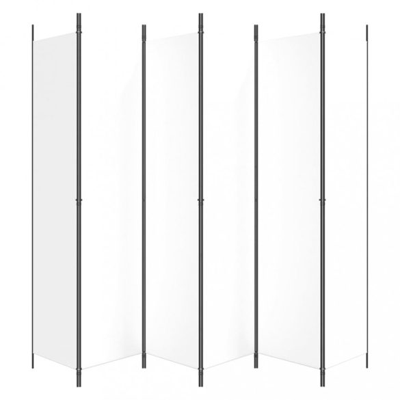 6 paneles fehér szövet térelválasztó 250 x 220 cm