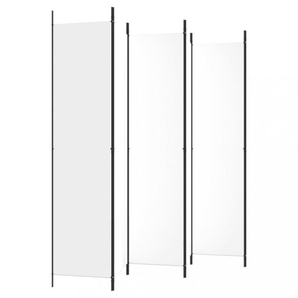6 paneles fehér szövet térelválasztó 250 x 220 cm
