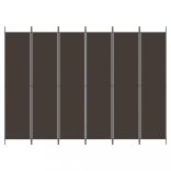 6 paneles barna szövet paraván 300 x 220 cm