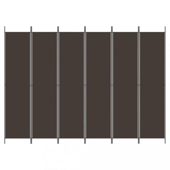 6 paneles barna szövet paraván 300 x 220 cm