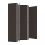6 paneles barna szövet paraván 300 x 220 cm