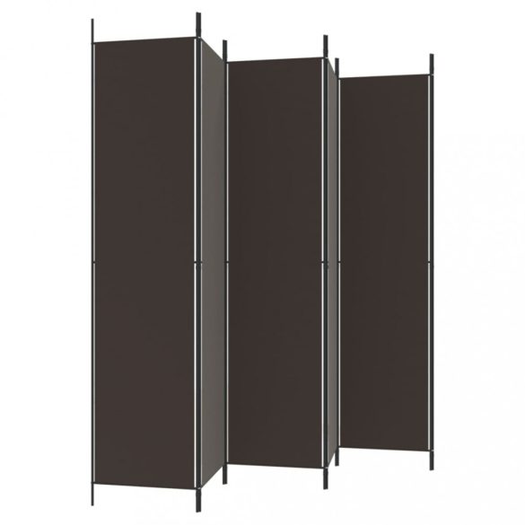 6 paneles barna szövet paraván 300 x 220 cm