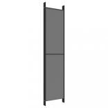 6 paneles antracitszürke szövet térelválasztó 300 x 220 cm