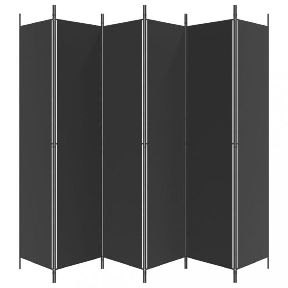 6 paneles fekete szövet térelválasztó 300x220 cm