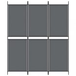 3 paneles antracitszürke szövet térelválasztó 150x180 cm