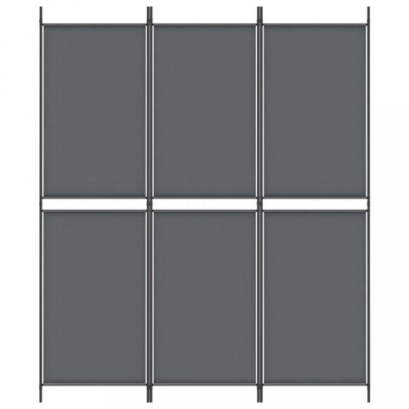3 paneles antracitszürke szövet térelválasztó 150x180 cm