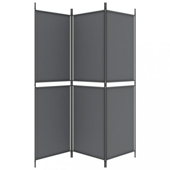 3 paneles antracitszürke szövet térelválasztó 150x180 cm