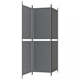 3 paneles antracitszürke szövet térelválasztó 150x180 cm