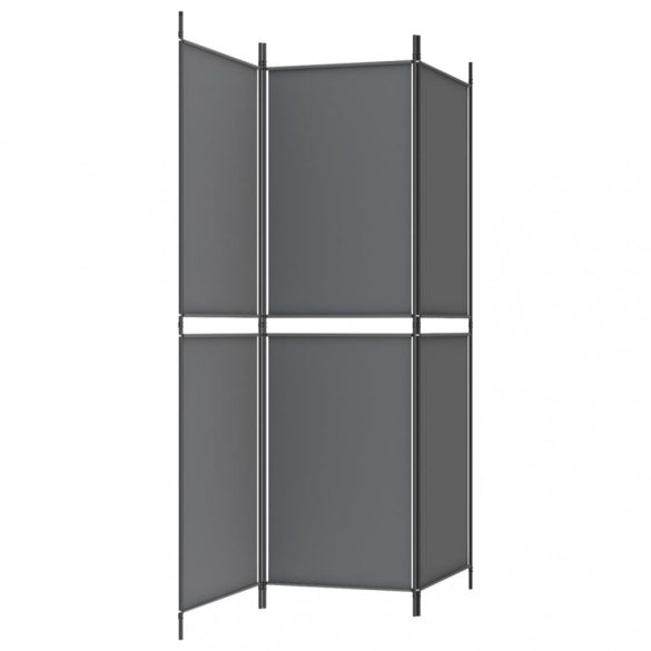 3 paneles antracitszürke szövet térelválasztó 150x180 cm