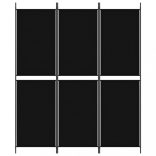 3 paneles fekete szövet térelválasztó 150x180 cm
