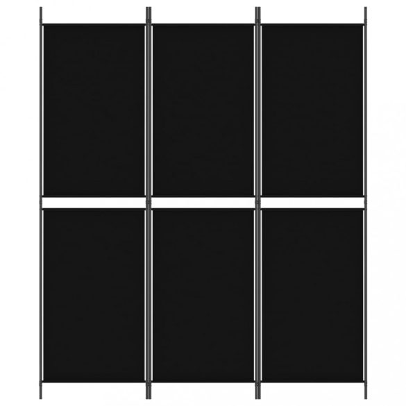 3 paneles fekete szövet térelválasztó 150x180 cm