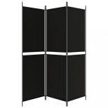 3 paneles fekete szövet térelválasztó 150x180 cm