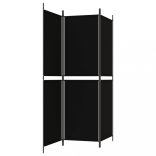 3 paneles fekete szövet térelválasztó 150x180 cm