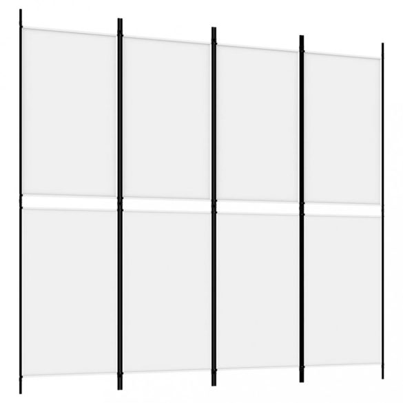 4 paneles fehér szövet térelválasztó 200x180 cm