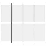 4 paneles fehér szövet térelválasztó 200x180 cm
