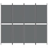 4 paneles antracitszürke szövet térelválasztó 200 x 180 cm