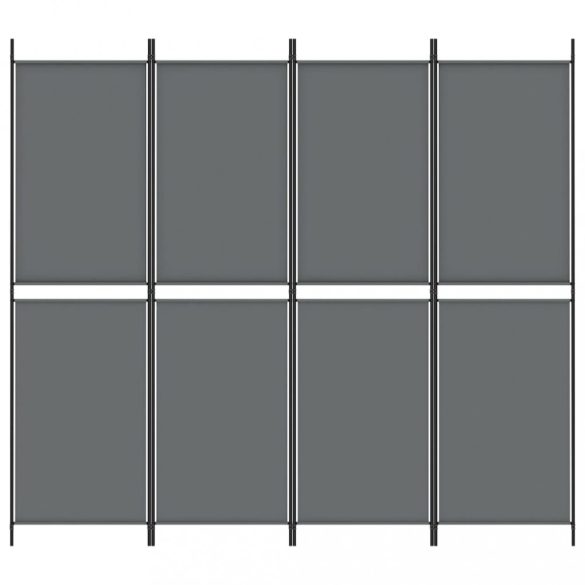 4 paneles antracitszürke szövet térelválasztó 200 x 180 cm