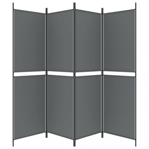 4 paneles antracitszürke szövet térelválasztó 200 x 180 cm