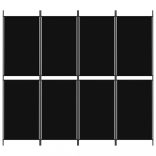 4 paneles fekete szövet térelválasztó 200 x 180 cm
