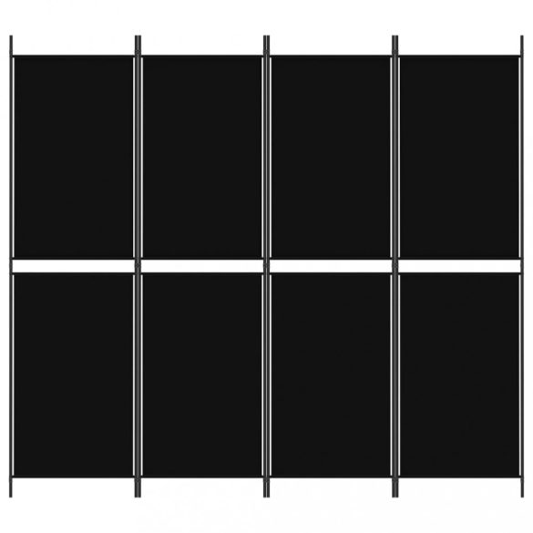 4 paneles fekete szövet térelválasztó 200 x 180 cm