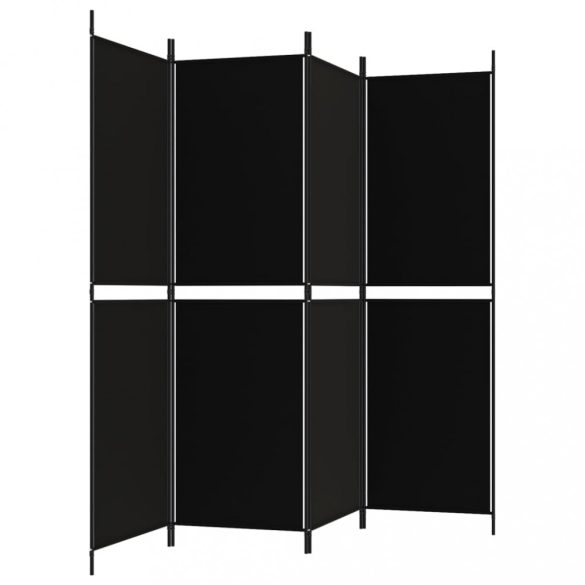 4 paneles fekete szövet térelválasztó 200 x 180 cm