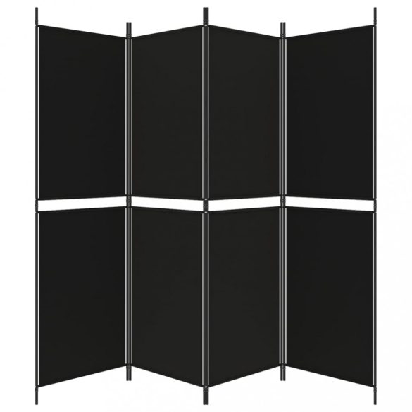 4 paneles fekete szövet térelválasztó 200 x 180 cm