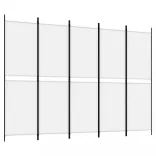 fehér 5 paneles paraván 250x180 cm szövet