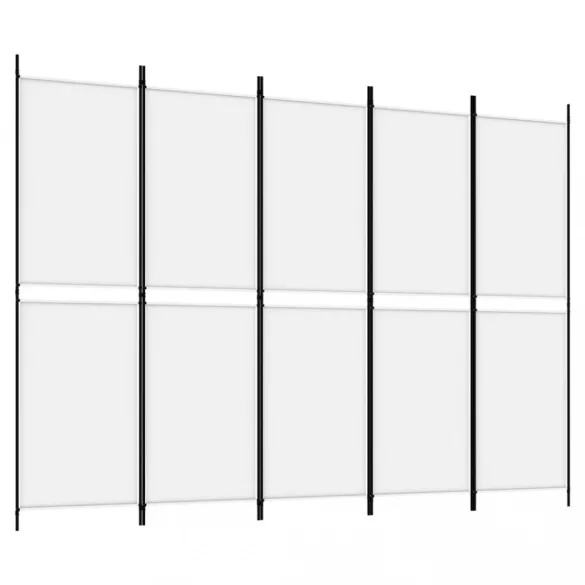 fehér 5 paneles paraván 250x180 cm szövet