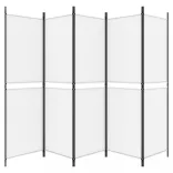 fehér 5 paneles paraván 250x180 cm szövet
