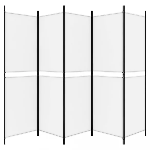 fehér 5 paneles paraván 250x180 cm szövet