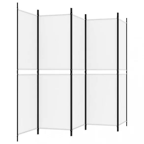 fehér 5 paneles paraván 250x180 cm szövet