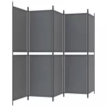 5 paneles antracitszürke szövet térelválasztó 250x180 cm