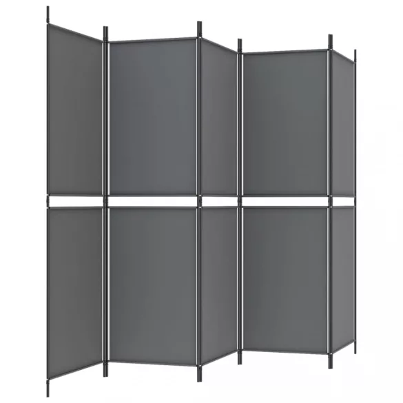 5 paneles antracitszürke szövet térelválasztó 250x180 cm