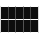 5 paneles fekete szövet térelválasztó 250x180 cm