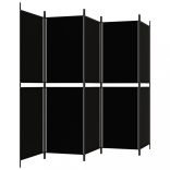 5 paneles fekete szövet térelválasztó 250x180 cm