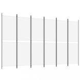 6 paneles fehér szövet térelválasztó 300x180 cm