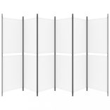6 paneles fehér szövet térelválasztó 300x180 cm