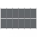 6 paneles antracitszürke szövet térelválasztó 300x180 cm