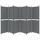 6 paneles antracitszürke szövet térelválasztó 300x180 cm