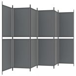 6 paneles antracitszürke szövet térelválasztó 300x180 cm