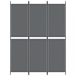 3 paneles antracitszürke szövet térelválasztó 150 x 200 cm