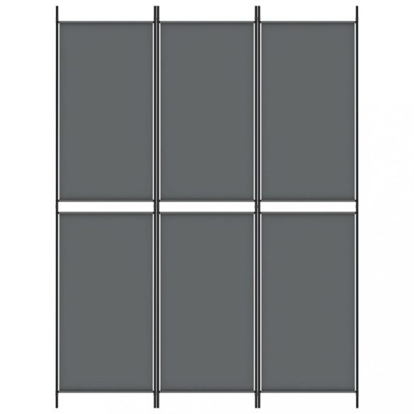 3 paneles antracitszürke szövet térelválasztó 150 x 200 cm