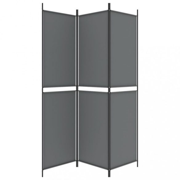 3 paneles antracitszürke szövet térelválasztó 150 x 200 cm