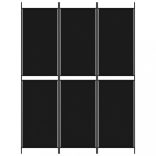 3 paneles fekete szövet térelválasztó 150 x 200 cm