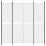 4 paneles fehér szövet térelválasztó 200 x 200 cm