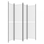 4 paneles fehér szövet térelválasztó 200 x 200 cm