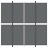 4 paneles antracitszürke szövet térelválasztó 200x200 cm