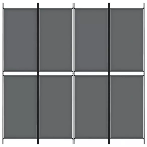 4 paneles antracitszürke szövet térelválasztó 200x200 cm