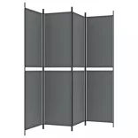 4 paneles antracitszürke szövet térelválasztó 200x200 cm