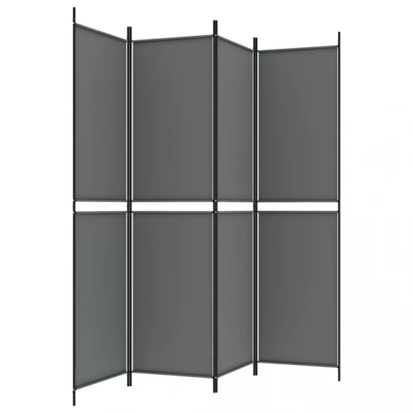 4 paneles antracitszürke szövet térelválasztó 200x200 cm